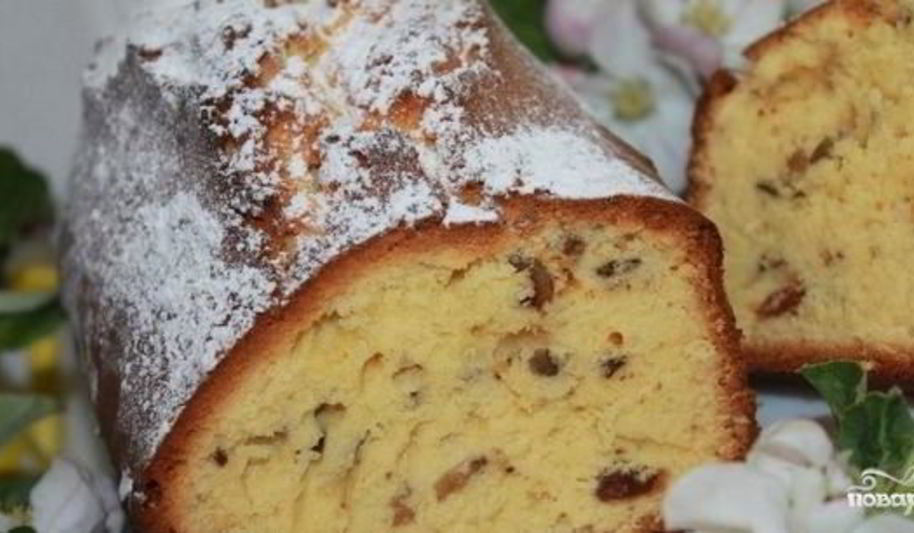 Рецепт кекса с изюмом и орехами