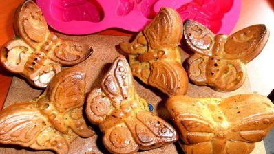 маково-цитрусовые кексы бабочки прилетели