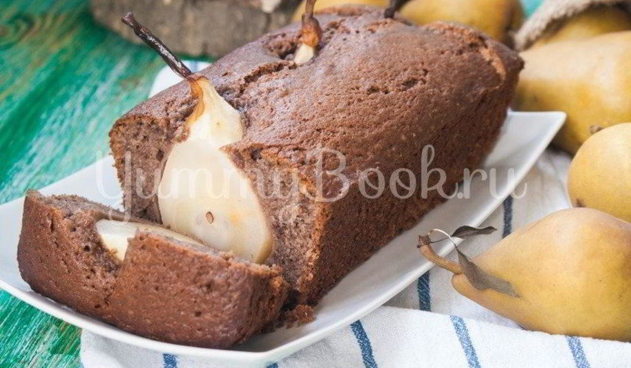 Рецепт шоколадного кекса с грушами