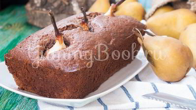 шоколадный кекс с грушами