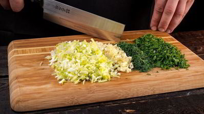 чесночный хлеб с зеленью