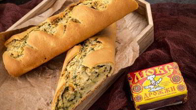 чесночный хлеб с зеленью