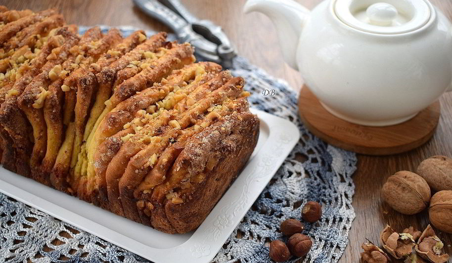 Рецепт хлеба гармошка с ореховой начинкой