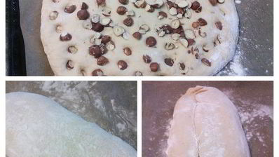 хлеб на печеных яблоках с орешками