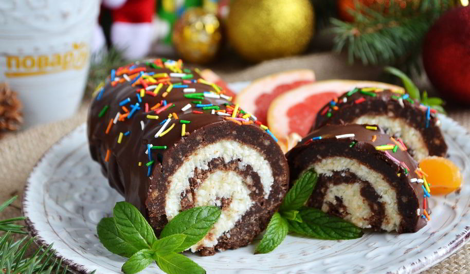 Рецепт кокосово-шоколадного рулет