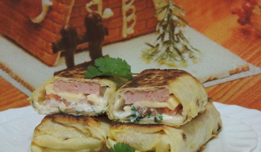 Рецепт горячего лаваша с начинкой