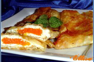 Конвертики из лаваша с тыквенно-творожной начинкой