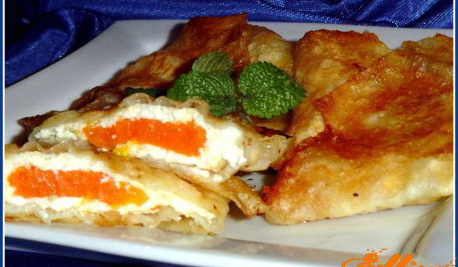 Рецепт конвертиков из лаваша с тыквенно-творожной начинкой