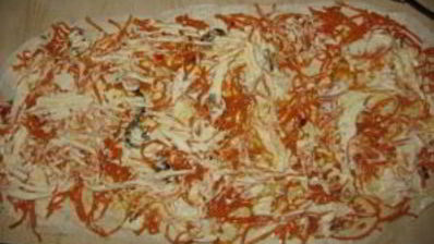 лаваш с корейской морковкой и сыром