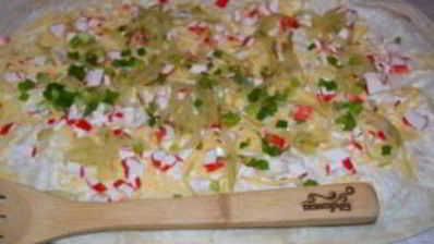 лаваш с крабовыми палочками и огурцом