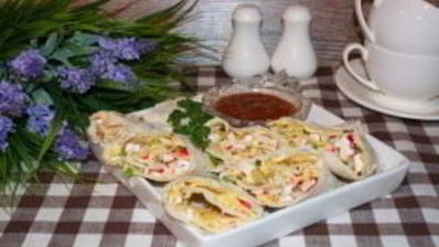 лаваш с крабовыми палочками и огурцом