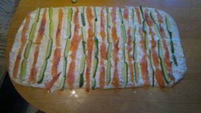 лаваш с красной рыбой и плавленым сыром