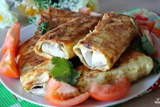 Лаваш с луком и яйцом