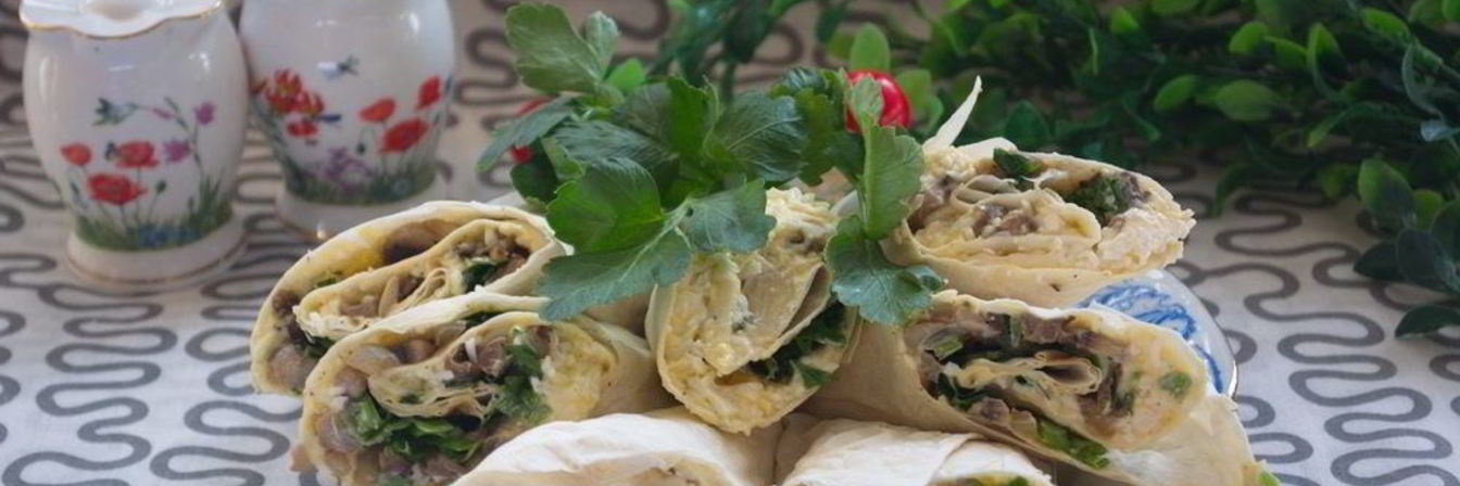 Лаваш с шампиньонами