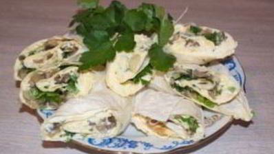 лаваш с шампиньонами