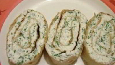 лаваш с творогом и зеленью