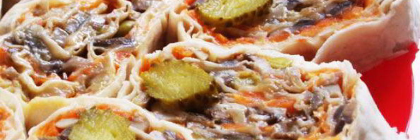 Рулеты из лаваша вегетарианские