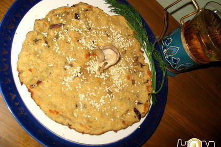 Соевая лепешка с вешенками