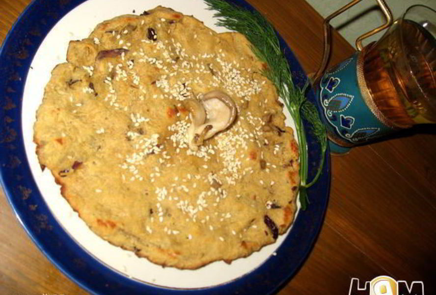 Соевая лепешка с вешенками