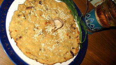 соевая лепешка с вешенками