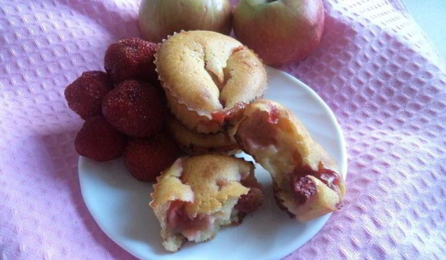 Рецепт маффинов с клубникой