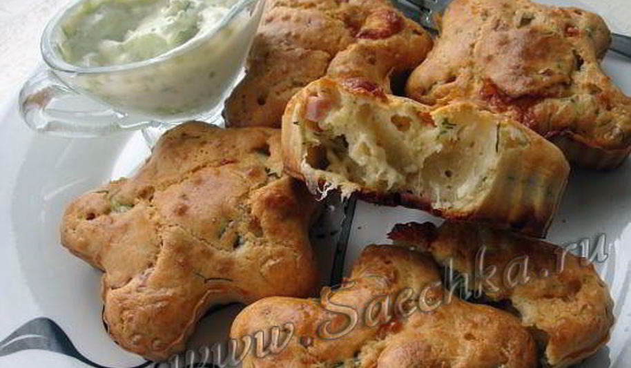 Рецепт несладких маффинов с брынзой, зеленым луком и укропом