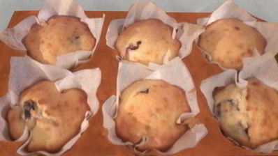 вишневые маффины со сливками