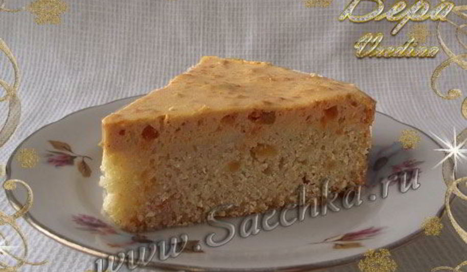 Рецепт манника в духовке с курагой