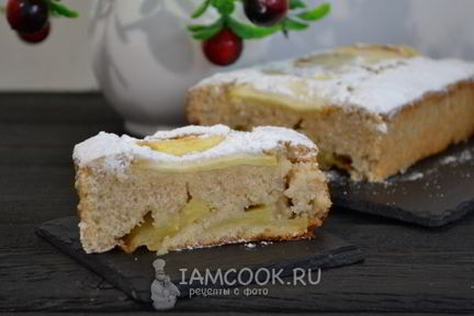 Постный манник с яблоками