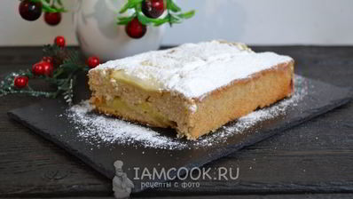 постный манник с яблоками