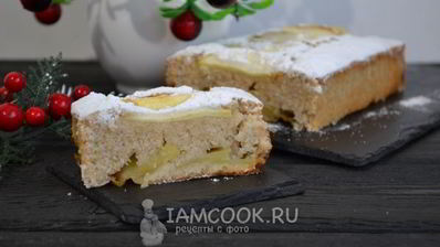 постный манник с яблоками