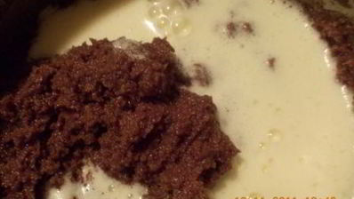 шоколадный манник с ягодами