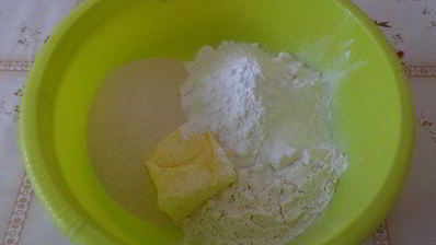 творожный манник с клюквой