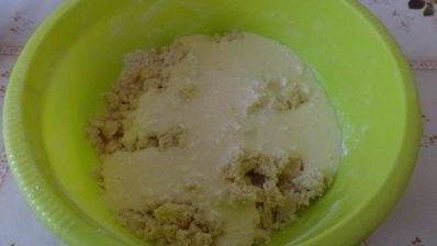 творожный манник с клюквой