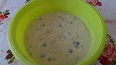 творожный манник с клюквой