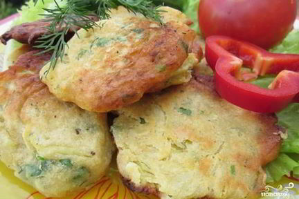 Кабачковые оладьи без яиц