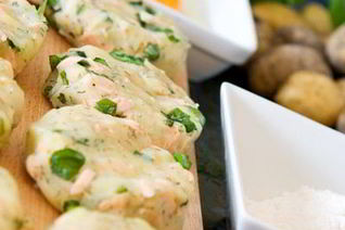 Картофельные оладьи с семгой