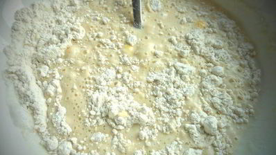 оладушки с карамельно-фруктовым припеком