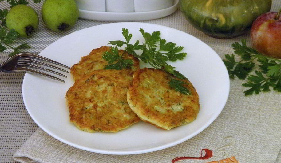 Рецепт оладий из кабачков с творогом