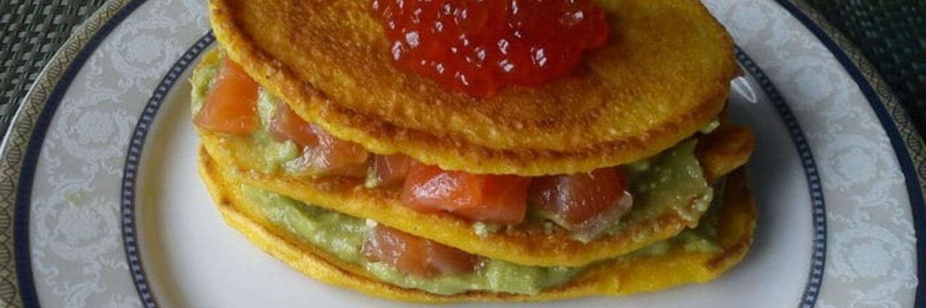 Оладьи из тыквы с семгой