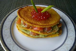 Оладьи из тыквы с семгой