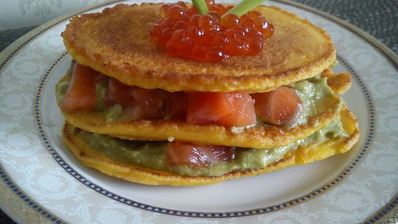 оладьи из тыквы с семгой