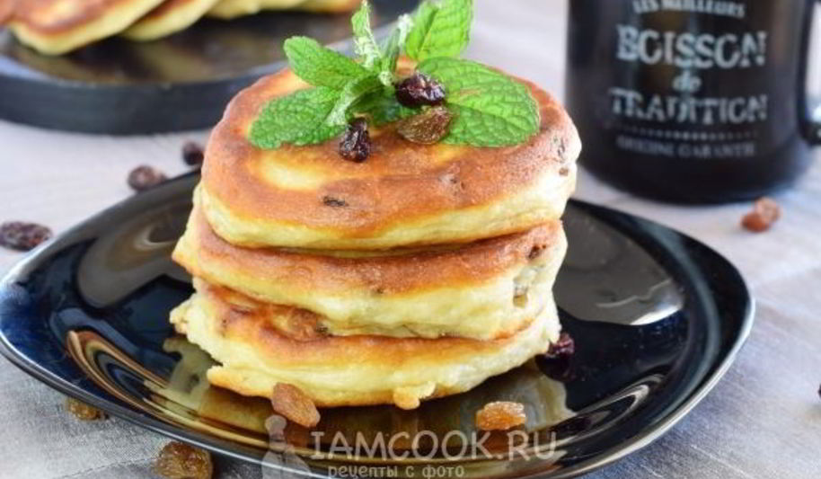 Рецепт оладий с изюмом