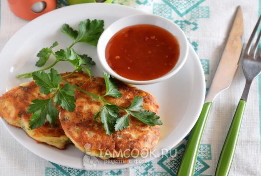 Оладьи с сыром и зеленью