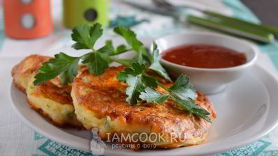 оладьи с сыром и зеленью