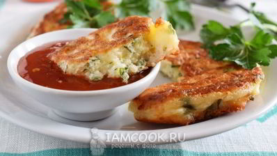 оладьи с сыром и зеленью