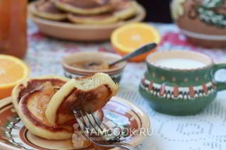 Пышные оладьи с творогом на кефире