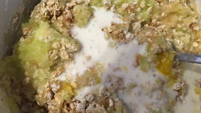 яблочные оладьи с кабачком