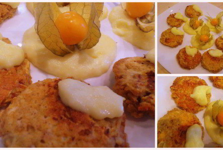 Яблочные оладьи с лимонным соусом