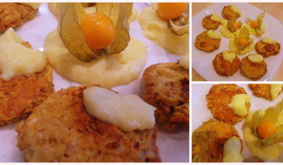 Рецепт яблочных оладий с лимонным соусом